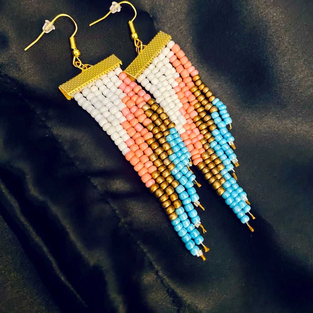 Women’s Handmade Fringe Beaded Earrings